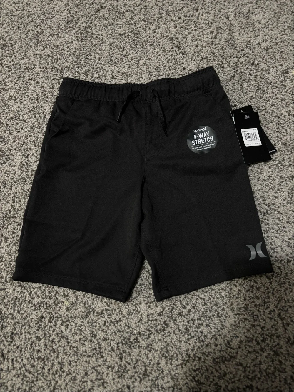 Hurley Men’s Black Athletic 4-Way Stretch Shorts